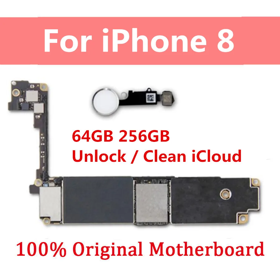 Для iPhone 8 материнская плата с/без Touch ID оригинальная разблокированная для iPhone 8 материнская плата чистая с полным чипом хороший Wokring