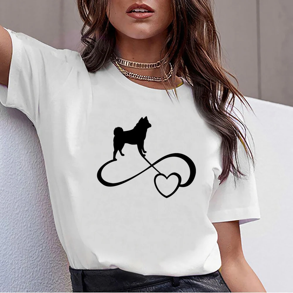 Топы футболка для женщин akita inu изображение владельца смешная собака подарок