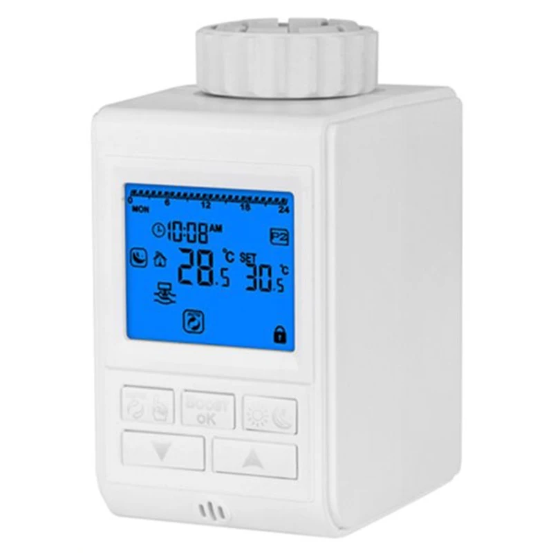 

Zigbee Smart Thermostatic Radiator Valve Controller TRV Thermostat Tuya Temperature Voice Control Works with Alexa