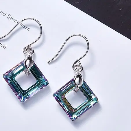 

YGU18 925 Silver Zircon Earrings Simple Zircon Lady's Earrings Wedding Gift