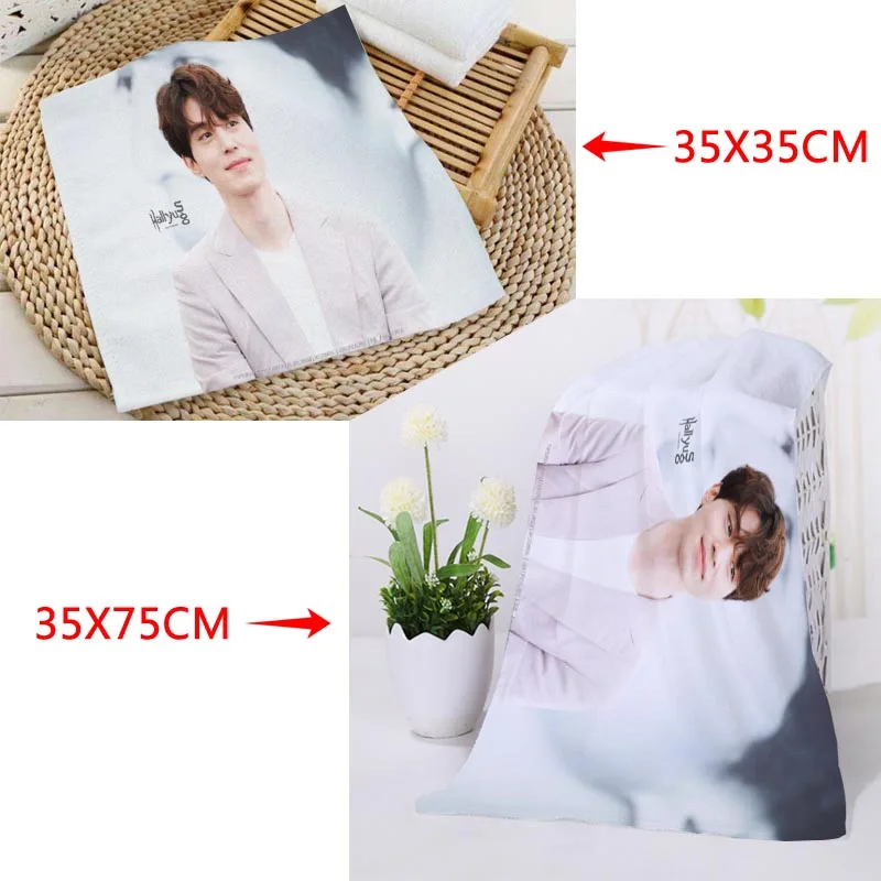 Полотенца 35x35 см 35x75 под заказ квадратные полотенца с принтом KPOP Lee Dong Wook