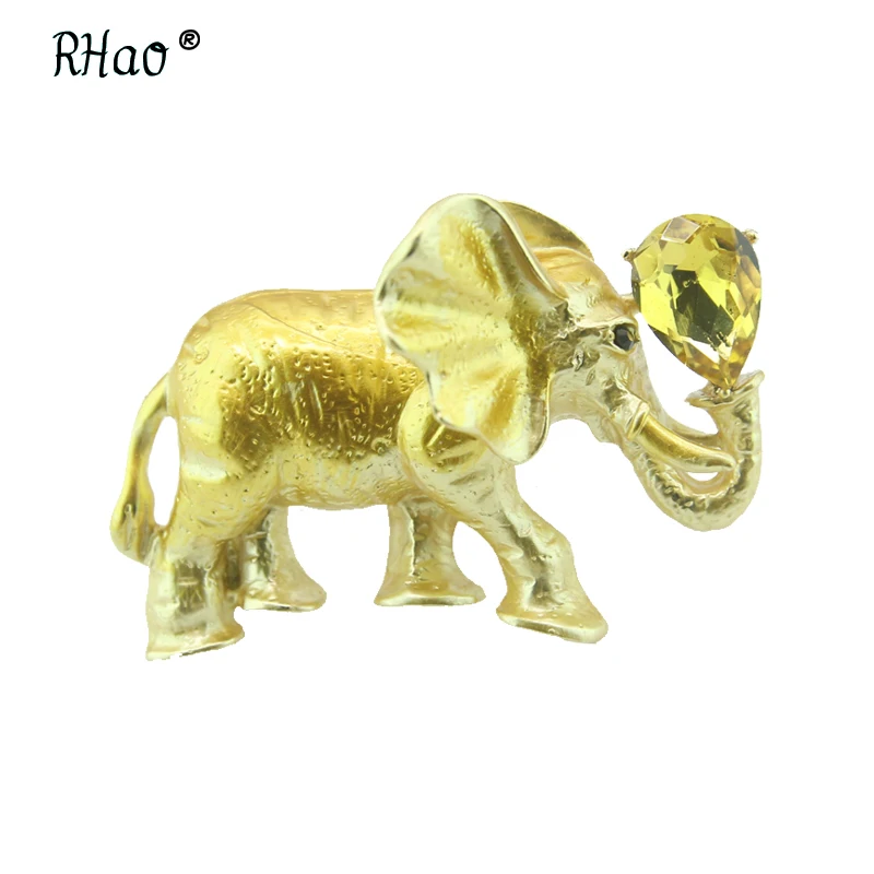 Хрустальный благоприятный Счастливый Слон Rhao сплав Стразы животное Корсажная