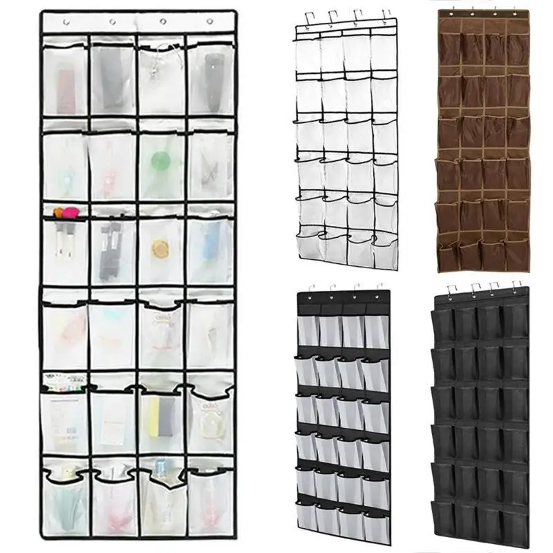 

24 Pocket Hanging Over Door Shoe Organiser Storage Rack Tidy Space Saver 24 Pair