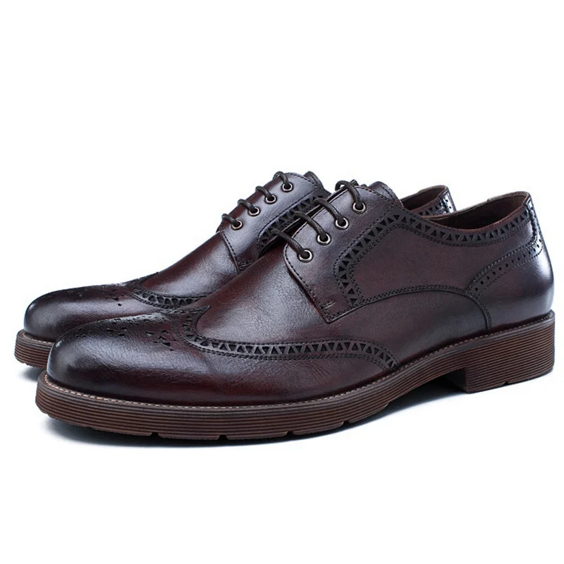 Мужские туфли-броги ручной работы оксфорды из натуральной кожи с перфорацией