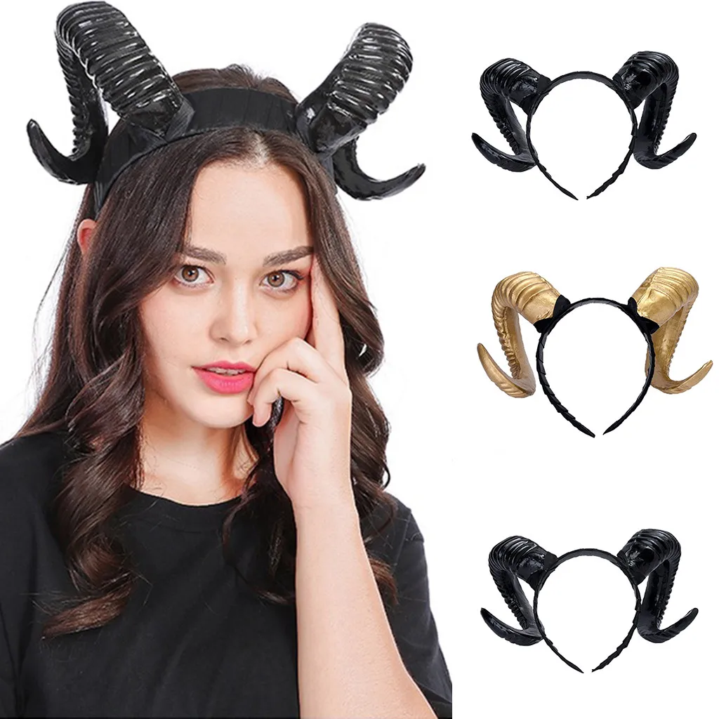 Праздничный декор рестайлинг большие рога Готическая повязка на голову стимпанк