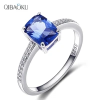 s925 sterling silver ring rectangular sky blue topaz spinel sapphire emerald gemstone engagement wedding ring gift anniversary