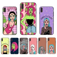 soft tpu phone case for iphone 11 pro max xs x xr cover 8 7 6s 6 plus 5 5s se third eye girl funny unique art design shell coque