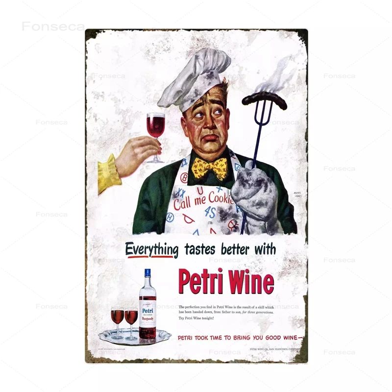 Оловянные знаки шеф-повара из мультфильма фаст-фуд винтажные металлические