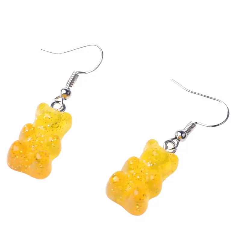 

Y166 1 пара модные милые красочные Мультяшные милые медвежонки полимерные висячие серьги Cha