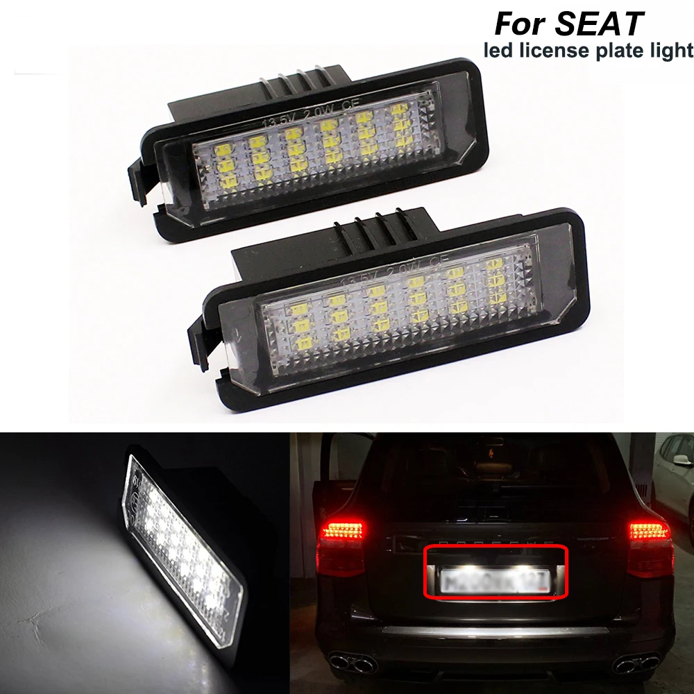 2 шт./лот Светодиодный номерной знак без ошибок Canbus для SEAT Leon Mk2 / Mk3 Exeo Sedan ST|number plate