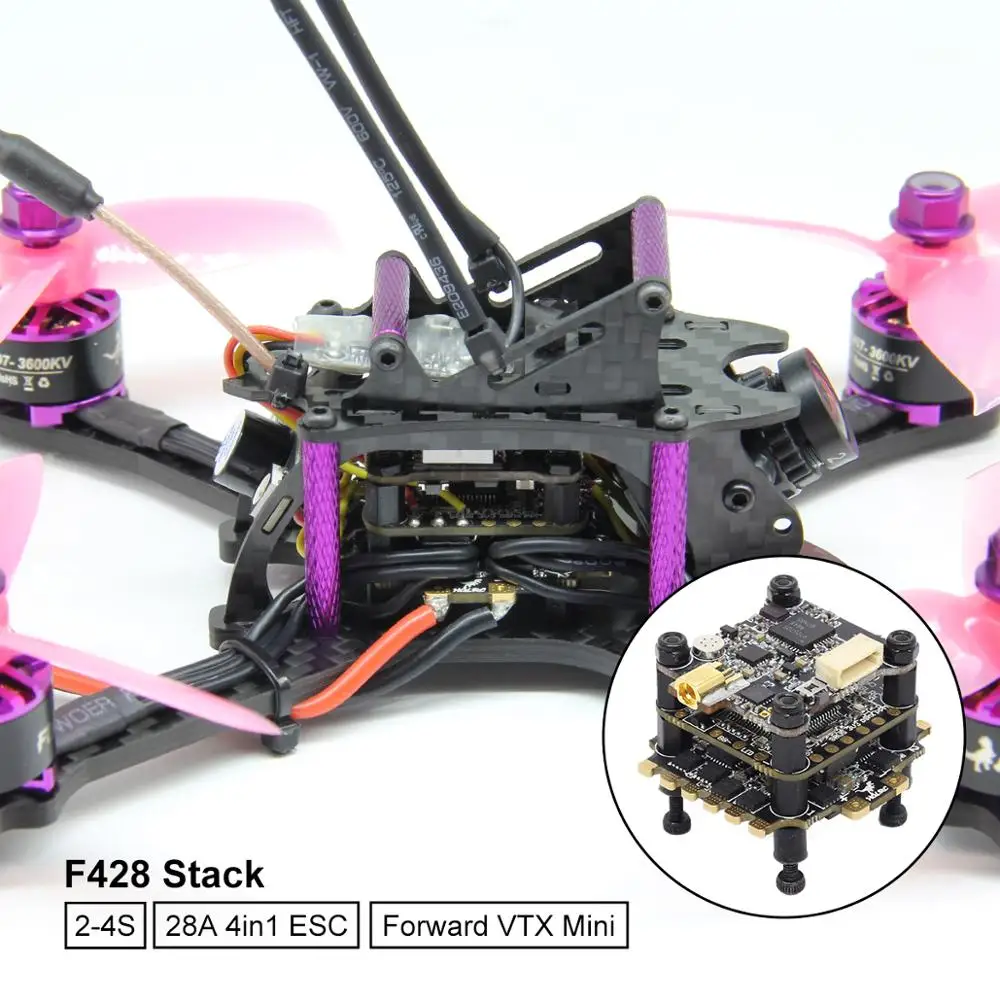 HGLRC XJB145 FPV BNF гоночный Дрон 145 мм комплект из углеродного волокна для рамы OSD F4 Контроллер полета 1407 3600KV бесщеточный двигатель 28A 4в1 ESC