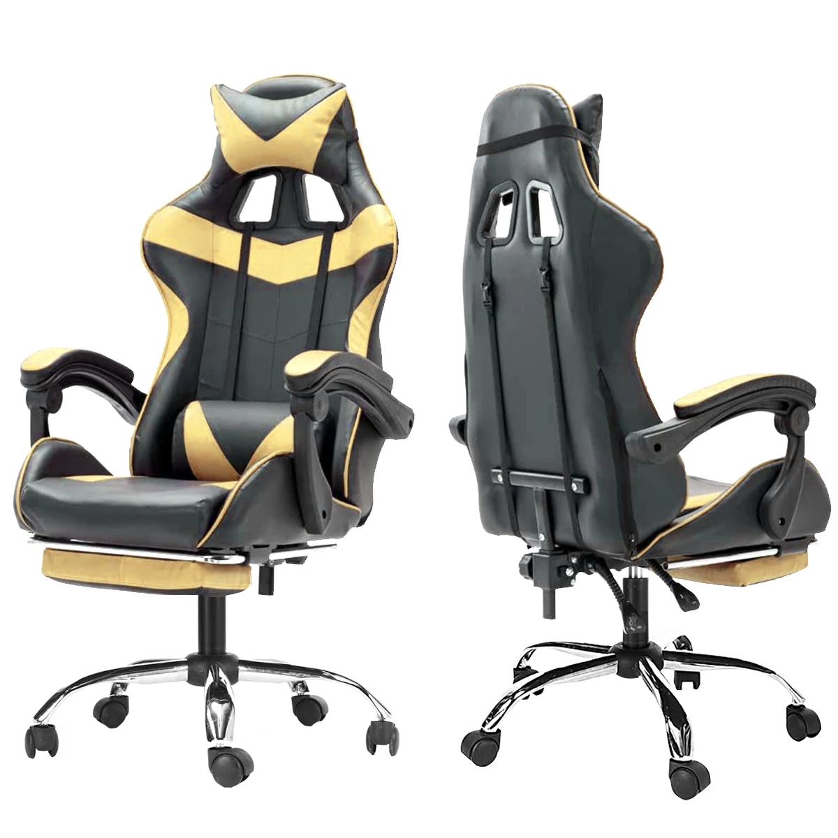 

5 Pu Leather Racing Gaming Chair Office High Back Ergonomic Recliner With Footrest Professional Computer Chair Furniture
