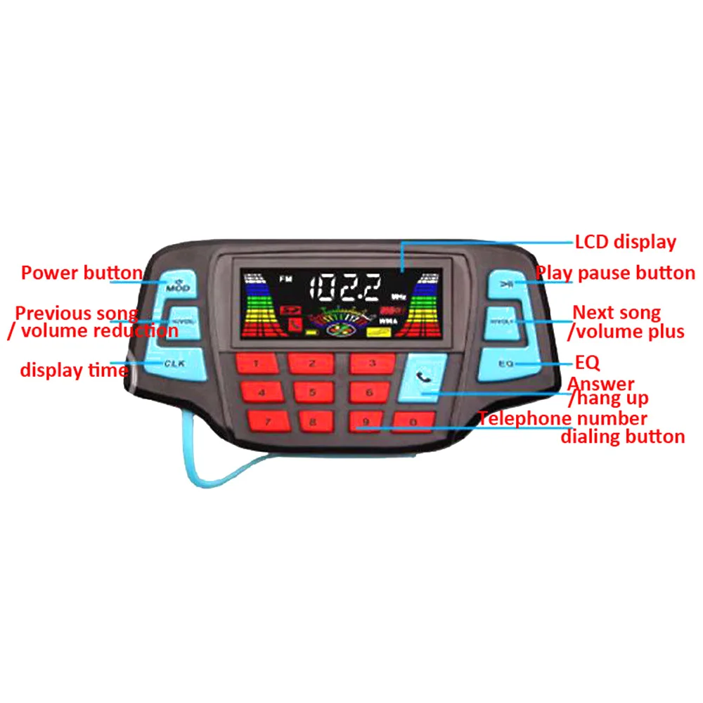 Motorcycle Studio Audio Sound System Stereo Speakers FM Radio MP3 Music Player Scooter ATV Remote Control Alarm Speaker | Автомобили и