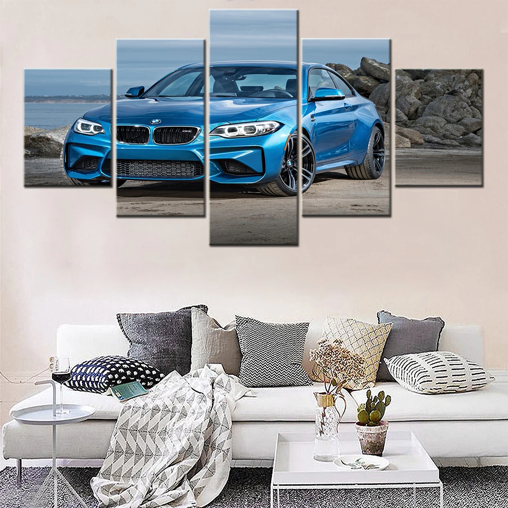 

Canvas Painting 5 Piece Posters BMW M2 Coupe Car Home Decoration Accessories Wall Art Modern Living Room Modular Pictures