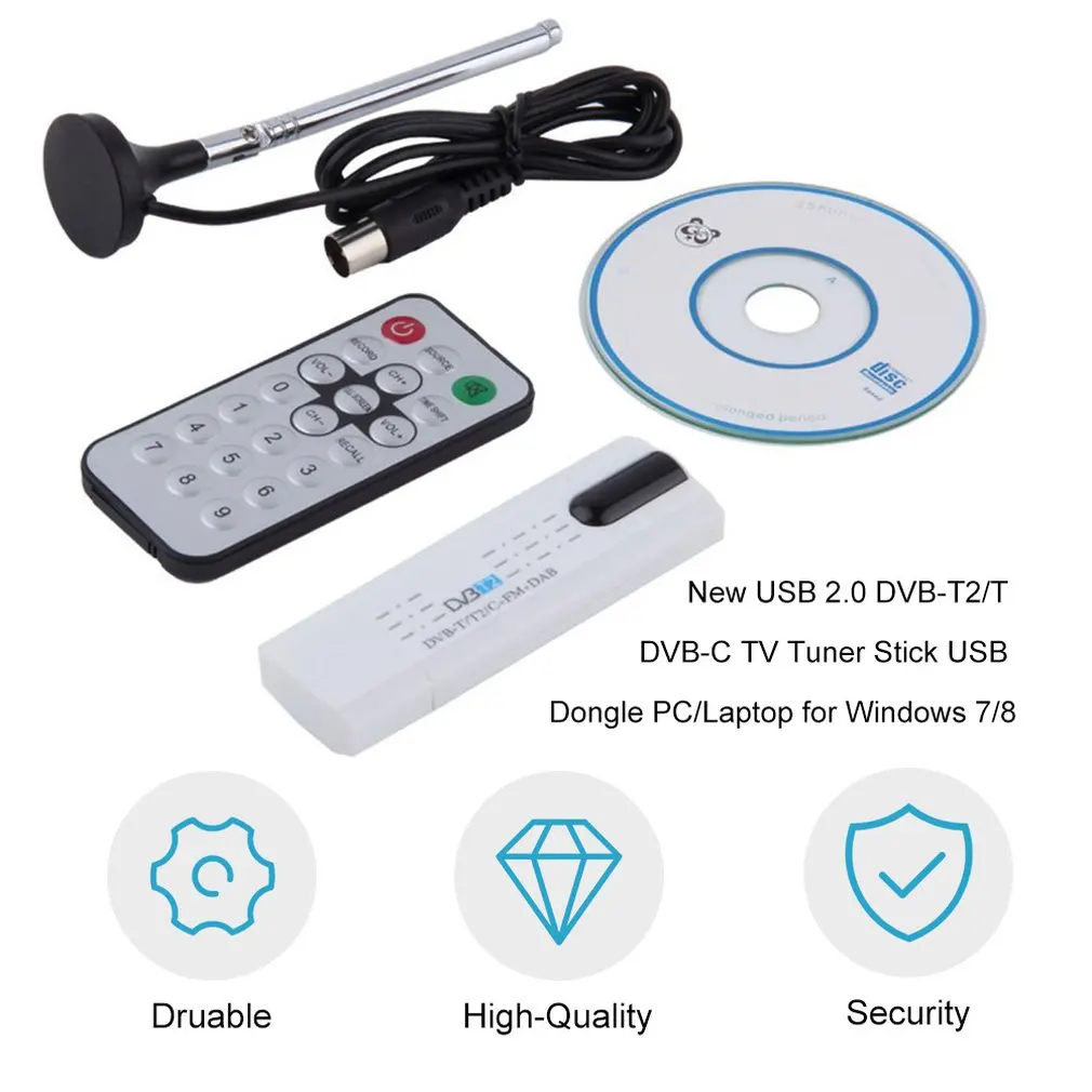 Цифровой USB 2 0 DVB-T2/T DVB-C TV тюнер HD USB-ключ для ПК ноутбука с дистанционным
