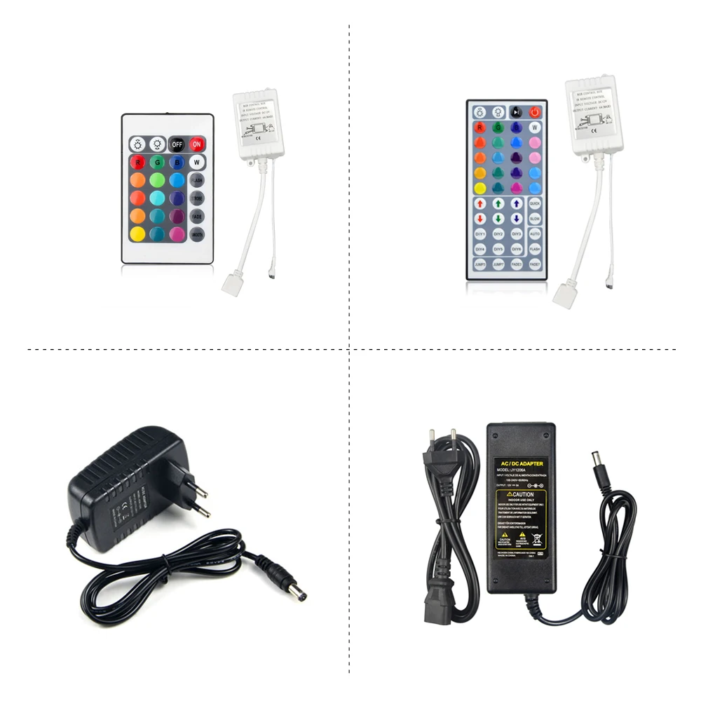 

1Pcs LED Strip Light Accessoires 24key 44key RGB Remote Controller 12V US UK EU 3A / 5A Power supply Adapter
