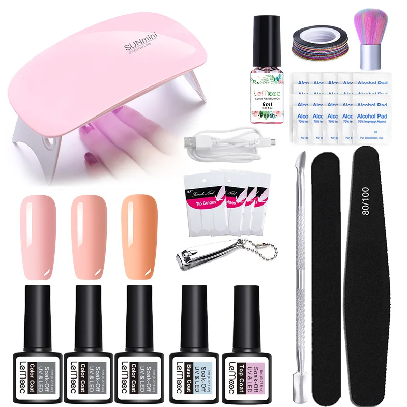 1 Набор инструментов для дизайна ногтей с 3 шт. гель-лаком впитывания основа