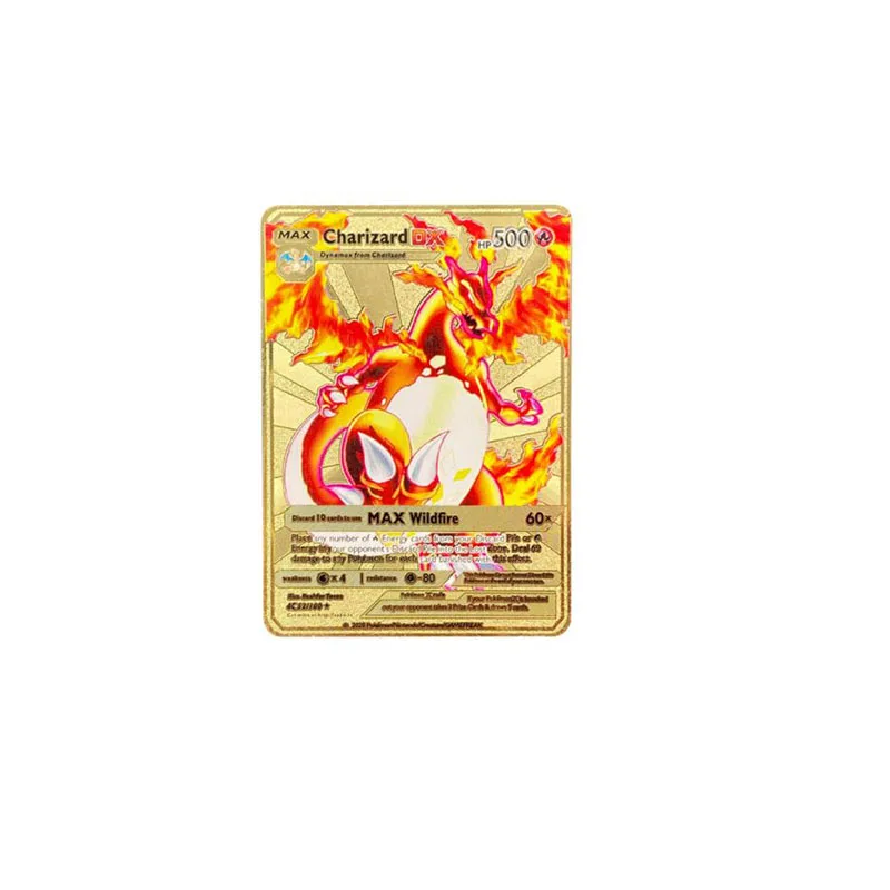 

NEW Pokemon Cards Metal V Card PIKACHU Charizard Golden Card Collection Gift Kids Game Collection Cards