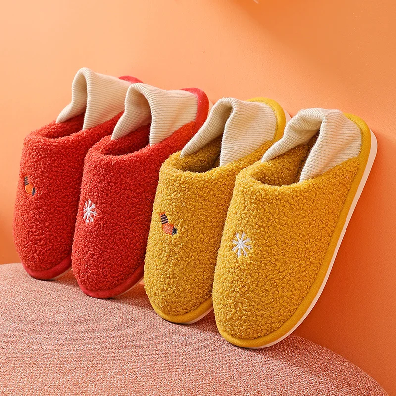 

New Cotton Slippers Female Autumn and Winter Bag with Non-slip Indoor Warmth Home Household Couple Shoes Men Winter