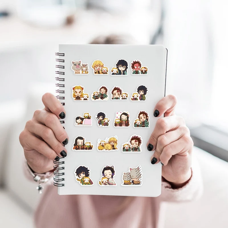 

40Pcs/pack Anime Demon Slayer Waterproof Sticker PVC Stickers For Laptops Suitcase Luggage Fridge Guitar Phone Decoration