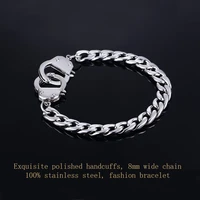 steel handcuffs bracelet mens stainless steel gifts man accessories charm gold chain bracelets statement hip hop pandora