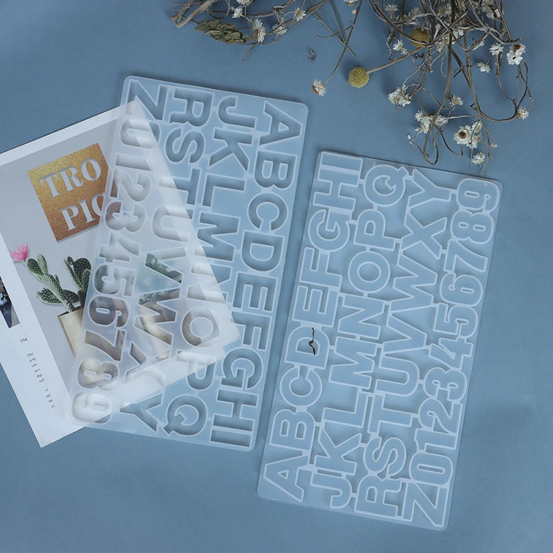 

Crystal Silicone Mold 26 English Letter Number Mold Resin DIY Jewelry Making Mould