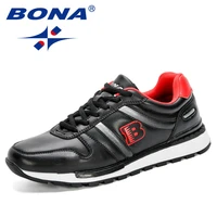 bona 2020 new designers action leather running shoes men athletic shoes jogging trainers man casual footwear masculino sneakers