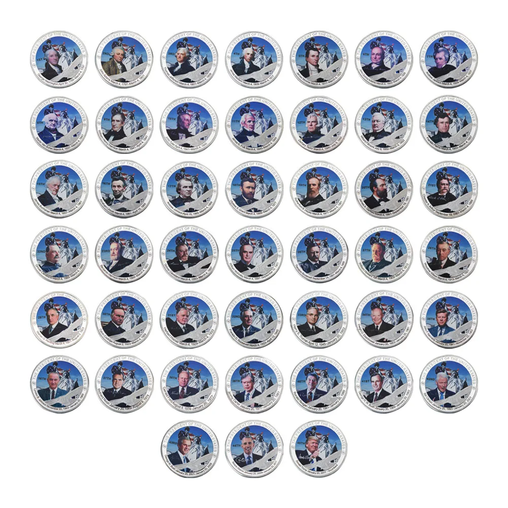 WR 45 шт. позолоченные Коллекционные монеты с держателем для монет Дональд Трамп