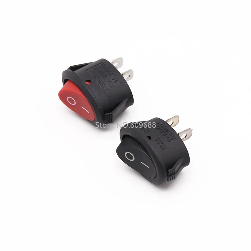 Вкл/Выкл 6A250V 10A125V Красный кнопочный клавишный переключатель 2-контактный
