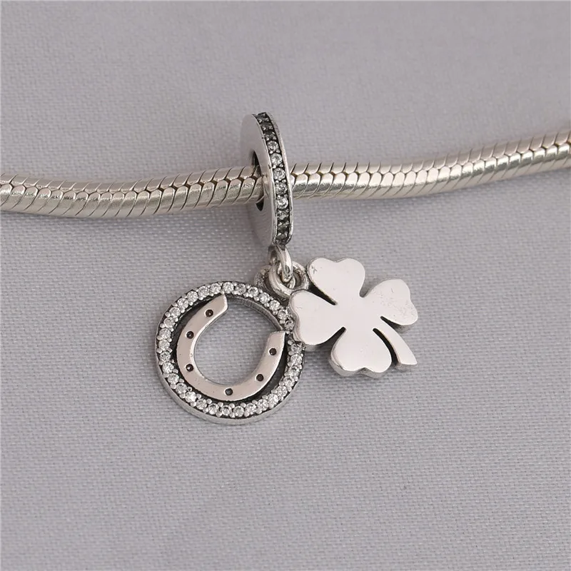 2017 Новый Модный шарм Настоящее Серебро s925 пробы четыре клевера u образные качели