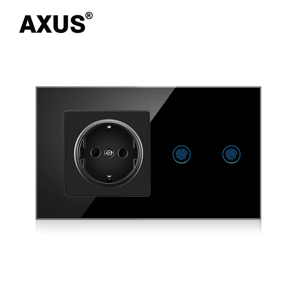 AXUS ЕС настенный сенсорный выключатель с розеткой комбинированная панель из