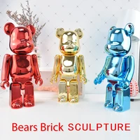high quality 38cm bears brick diy fashion toy for collectors medicom toy bear popobe brick art work