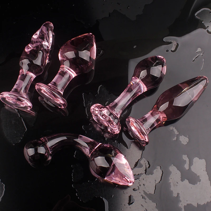 Новинка 2021 анальная пробка из розового стекла Женская Анальная пенис ночная