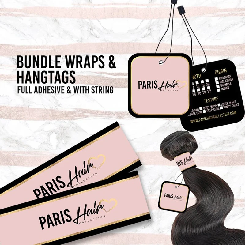 Набор для брендинга волос с логотипом на заказ листовка бирка обмотка спасибо за