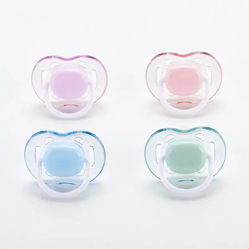 

Baby Silicone Pacifier Soothing Infants Bite Chew Supplies Newborn Comfort Appease Nipple Flat Teat Pacifiers