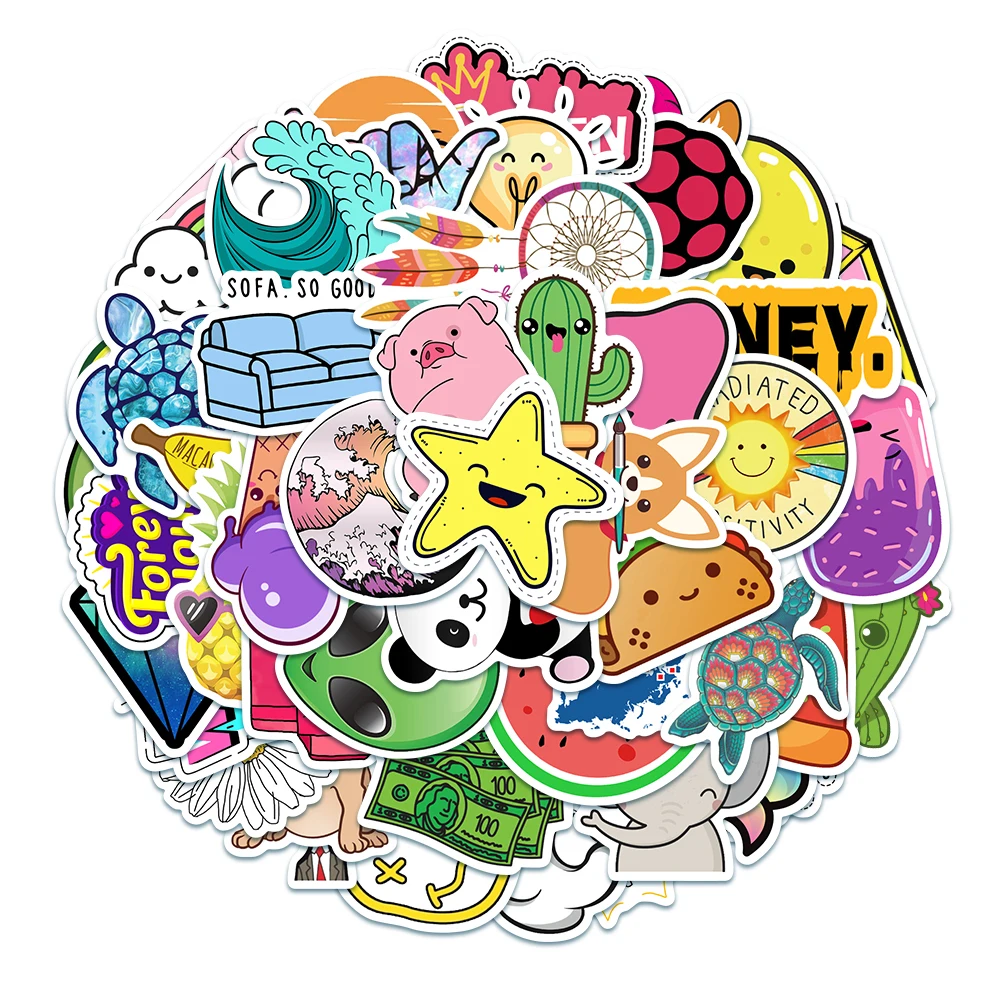 10/30/50 шт наклейки с милыми рисунками для детей игрушки ПВХ стикер катания на