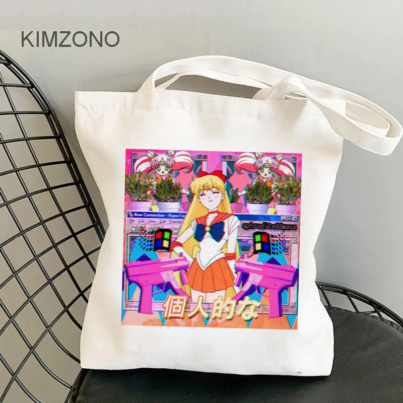 

Vaporwave shopping bag handbag bolsa bolsas de tela tote cotton canvas bag bolsa compra fabric woven sac cabas custom