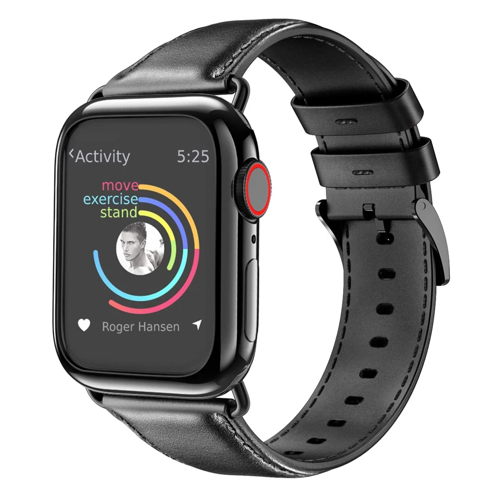 Ремешки из натуральной кожи для Apple Watch Band 44 мм 42 40 38 с Чехол сменный кожаный