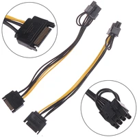 10pcslot 15 pin sata male to pci e express 62 pin 8 pin male video power adapter connector sata cable 20cm