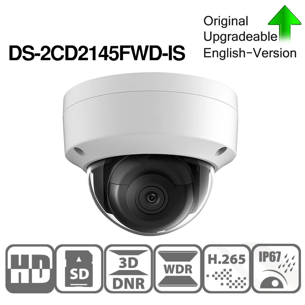 Hikvision DS 2CD2145FWD I POE камера видеонаблюдения 4MP IR Сетевая купольная 30 м IP67 IK10 H.265 + слот