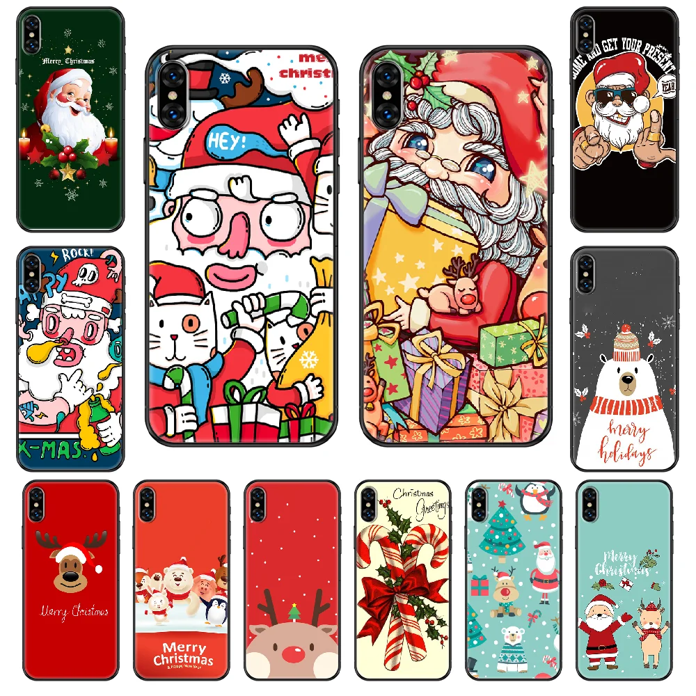 Рождественский чехол для телефона с изображением оленя Санта Клауса iphone 4 4s 5 5S SE 5C