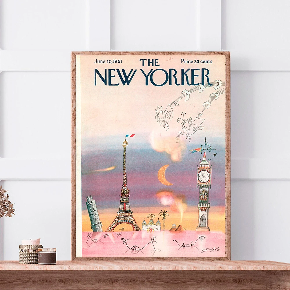 Постеры для журналов New Yorker Настенная картина пастельных цветов интерьера декор