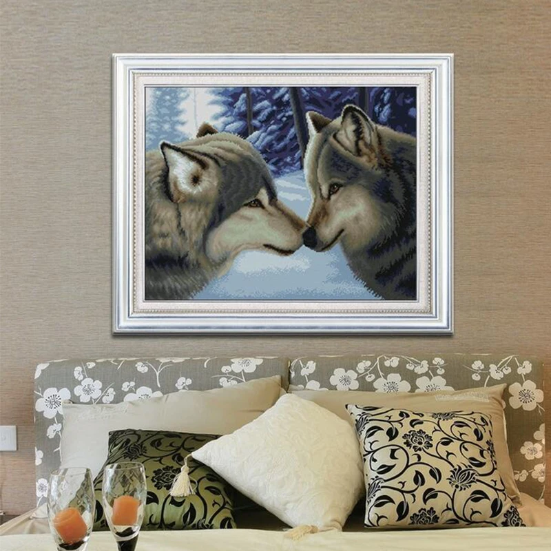 Рукоделие сделай сам DMC Вышивка крестом наборы для вышивания точная печать волка