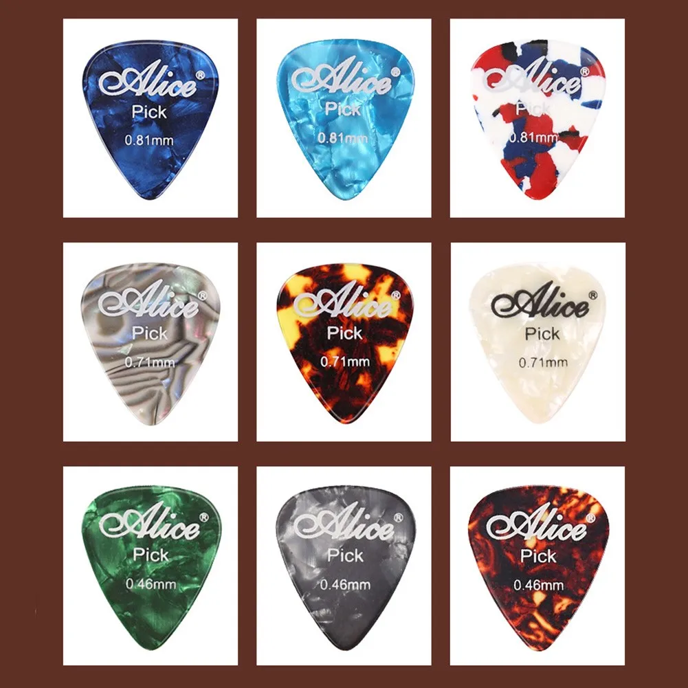 

12-24PCS Specification Alice Celluloid Electric Acoustic Guitar Picks Boxed Electroacoustic Guitar Picks 0.46/0.71/0.81 Mm
