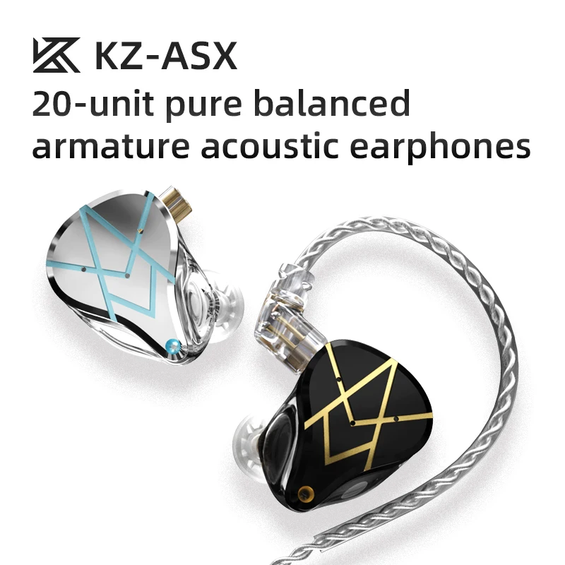 

Наушники-вкладыши KZ ASX 20BA, Hi-Fi гарнитура ASX, ASF, EDX, Z1, S2, SA08