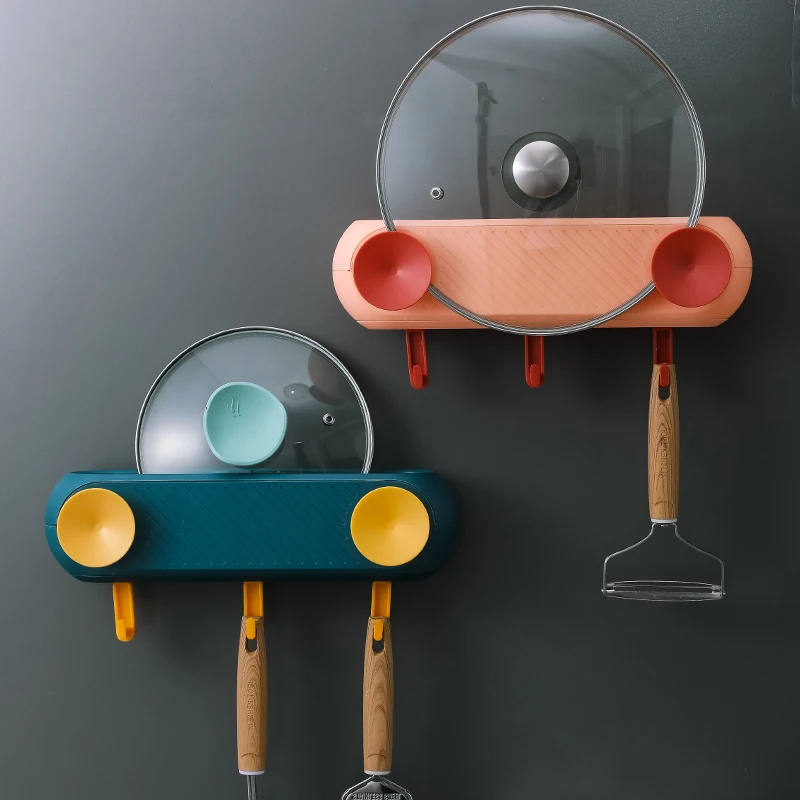 

045 Multi Wall hanging pot cover frame cutting board storage rack with 3 Hooks kitchen tool