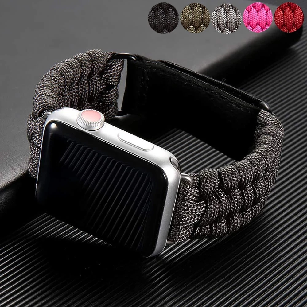 Ремешок нейлоновый для Apple watch band 44 мм 40 42 38 наружный браслет iWatch ремешок series 6 5 4 3