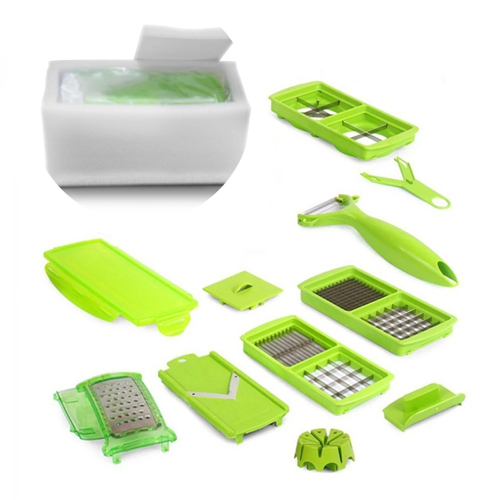 12pcs 5 в 1 Magic Nicer Quick нержавеющая сталь овощерезка измельчитель 5 в 1 Многофункциональный кухонный резак для лука и овощей слайсер - Цвет: 12pcs