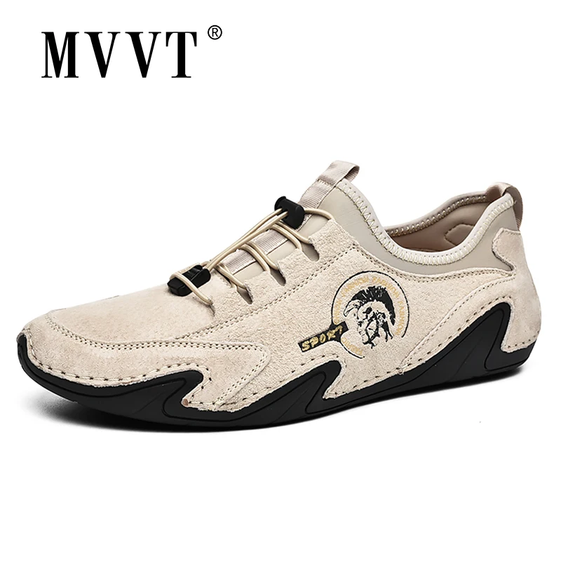 

Breathable Suede Leather Shoes Men Loafers Octopus Casual Leather Shoes Soft Driving Shoes Men Flats Walking Lace-Up Footwear