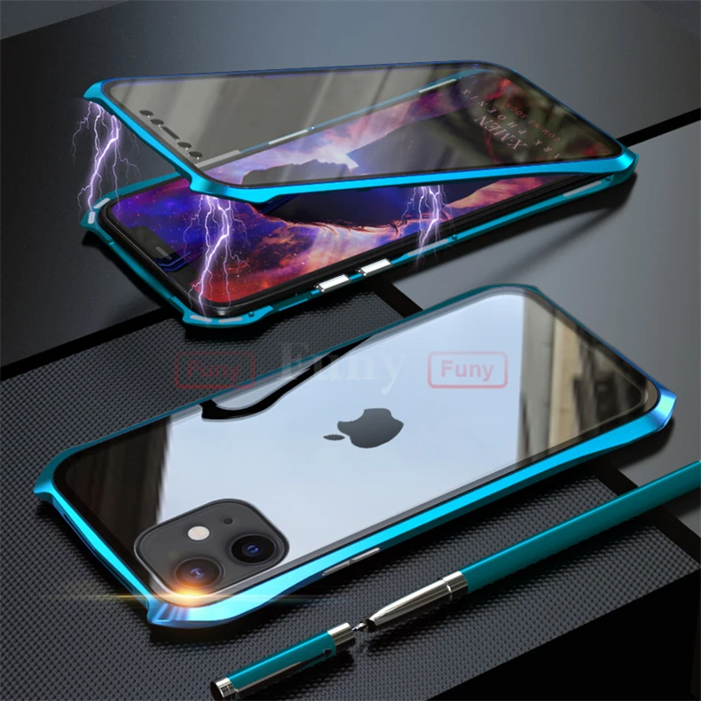 Для iPhone11 Pro Max Чехлы Магнитный чехол для iPhone 11 чехол 360 металлический чехол для телефона полное покрытие чехол для телефона iPhone11 Pro